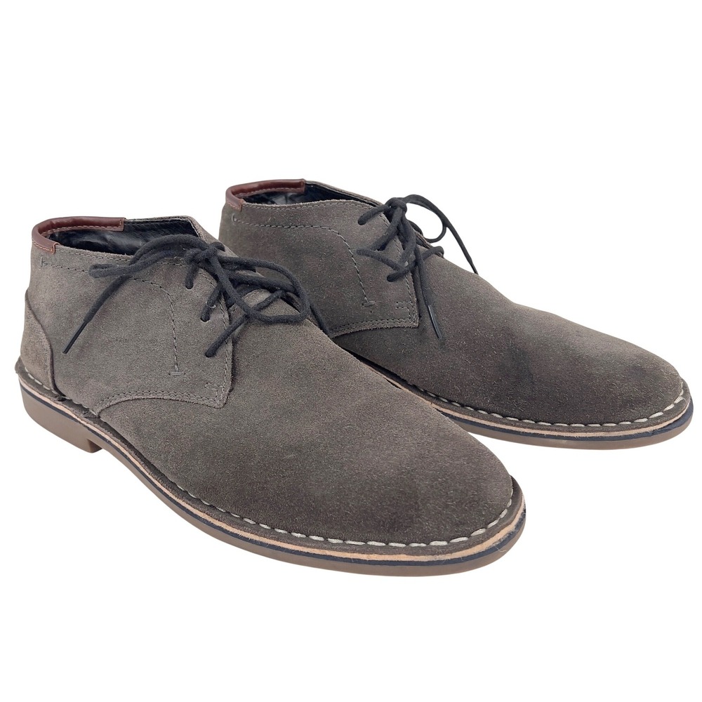 Kenneth Cole Reaction Mens Desert Sun Chukka Boots Grey Suede Leather Trim‎ 9 M